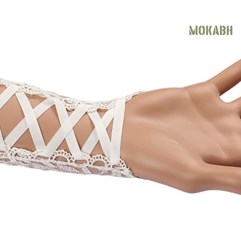 Găng Tay Ren Hoa Đính Đá Sang Trọng Cho Cô Dâu