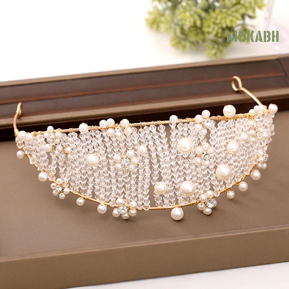 Cài Tóc Hình Vương Miện Đính Ngọc Trai Giả Thời Trang Cho Nữ