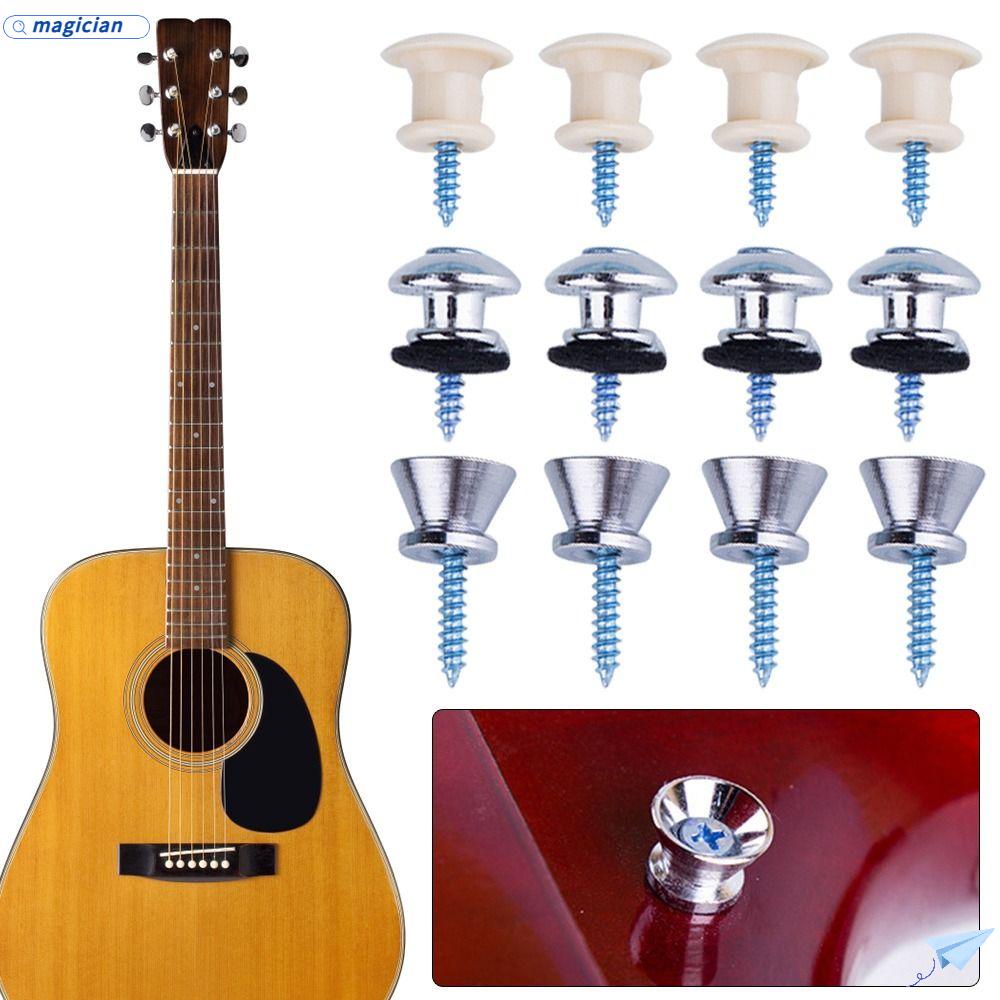 Set 4 Chốt Dây Đeo Đàn Guitar / Ukulele Bằng Kim Loại 3 Kiểu