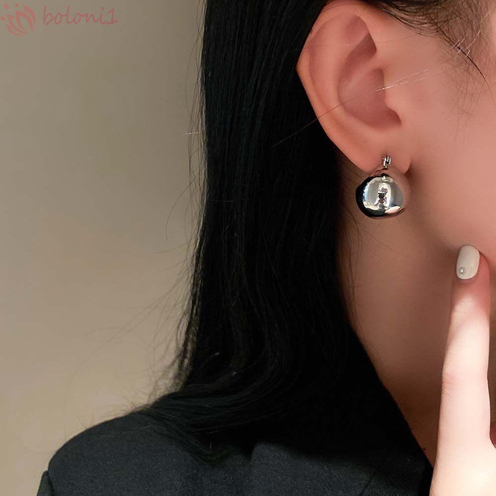 Bông Tai Hình Tròn Bằng Kim Loại Đơn Giản|Trang Sức Thời Trang Nhiều Màu Sắc|Bông Tai Hình Chữ U Màu Sắc Thời Trang