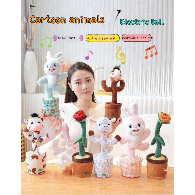 Thú Nhồi Bông Hình Động Vật Nhảy Múa Vui Nhộn quà tặng trẻ em-Cây Xương Rồng nhảy múa vui nhộn Xương rồng biết nói, nhái giọng