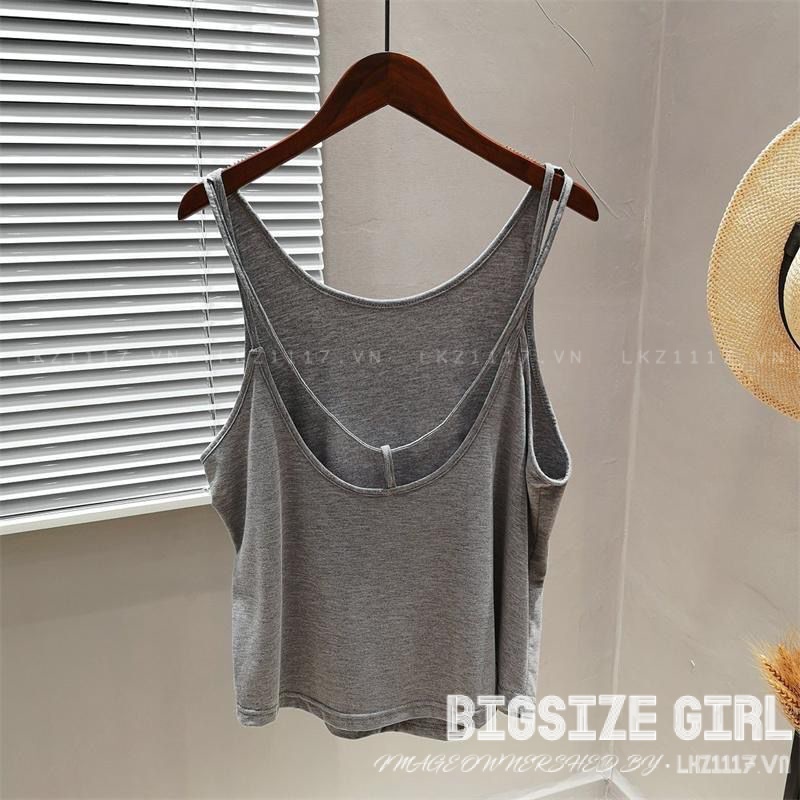 Áo ba lỗ Sexy Bigsize Áo 2 dây kiểu nữ dáng suông cổ u hở lưng mùa hè Phong cách Hàn Quốc Thời Trang tiểu thư cá tính xinh đẹp Bigsizegiaree