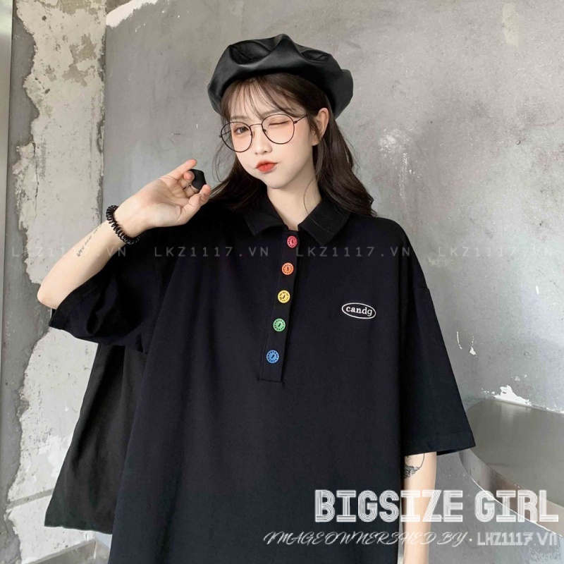 Áo thun polo Bigsize Áo phông nữ form rộng tay ngắn cổ bẻ mùa hè Phong cách Hàn Quốc Thời Trang đẹp