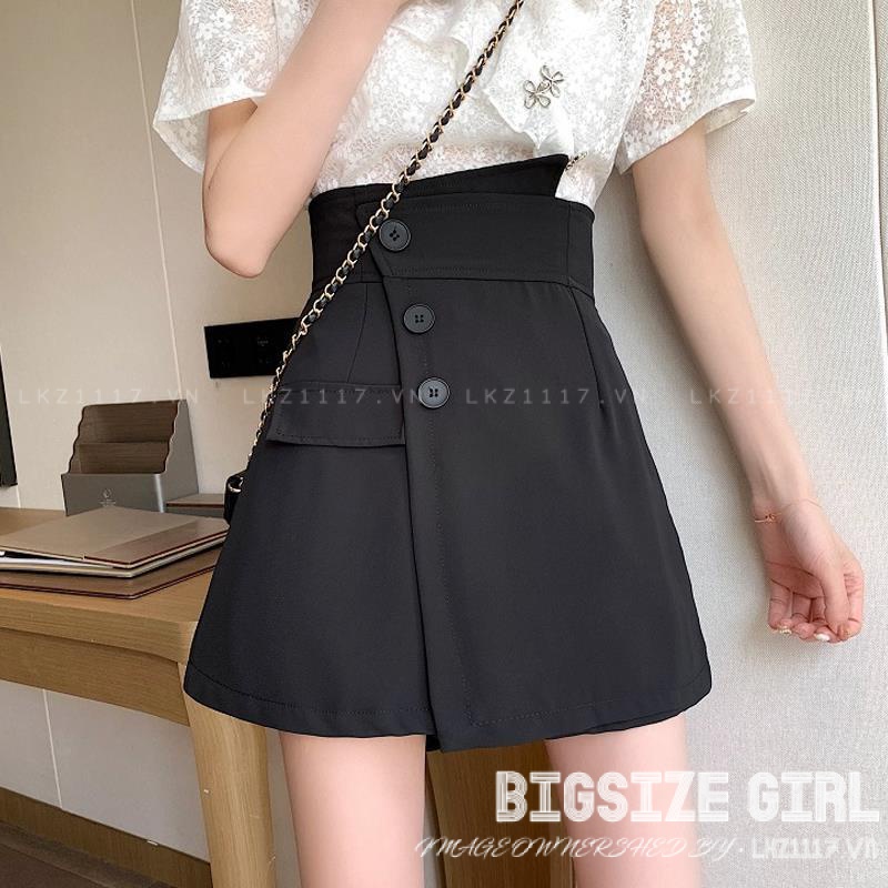 quần giả váy Bigsize chân váy nữ lưng cao cạp cao chữ a đen mùa hè Phong cách Hàn Quốc Thời Trang tiểu thư cá tính xinh đẹp cho người mập béo