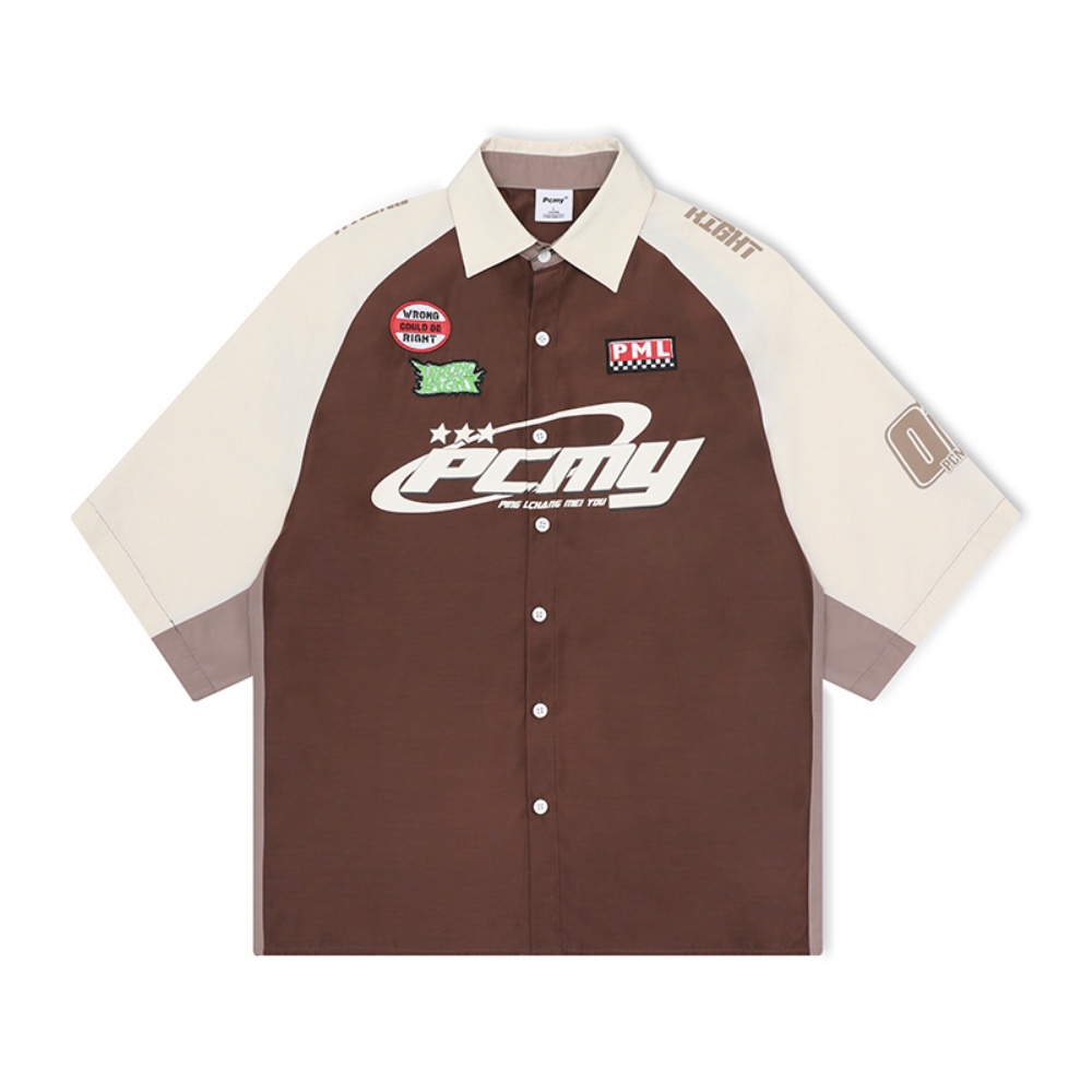 [Reviving Same Style] Áo Sơ Mi Ngắn Tay Dáng Rộng Phong Cách Đường Phố Mỹ Retro PCMY