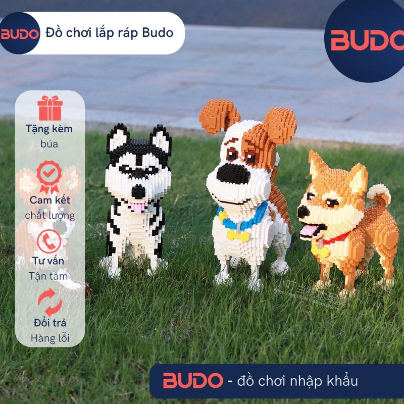 Bộ Đồ Chơi Lắp Ráp Le go Hình Chú Chó husky shiba corgi mike Nhỏ Dễ Thương
