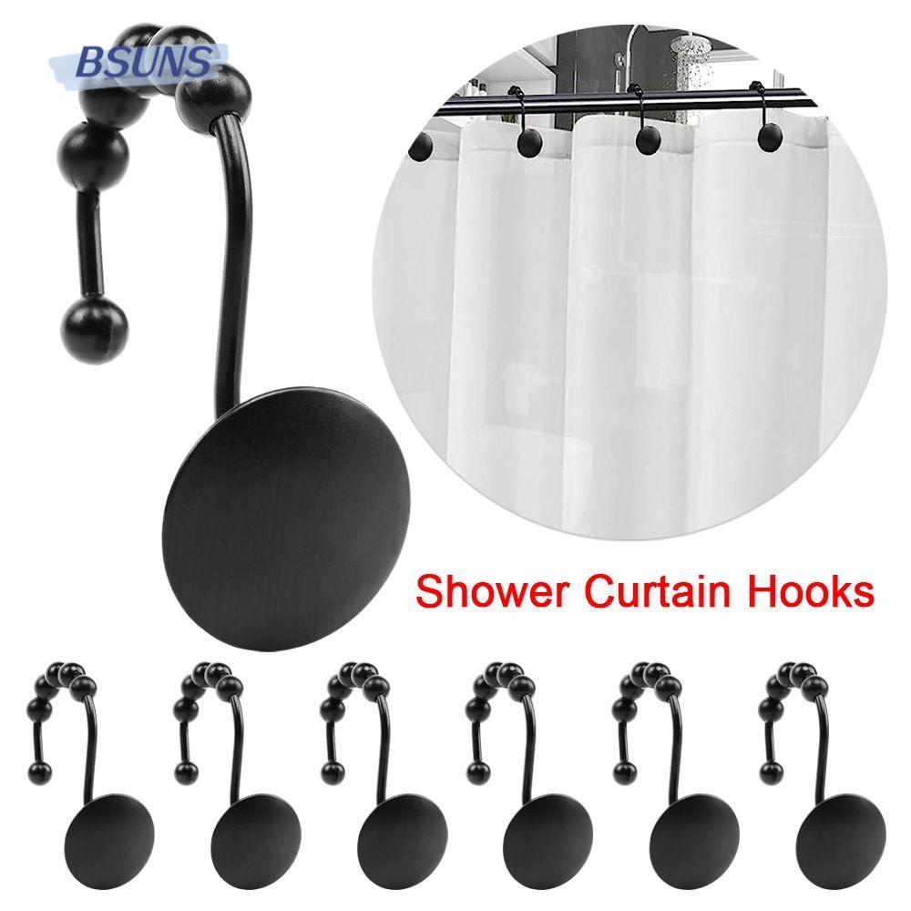 Bộ 12 Móc Treo Rèm Cửa Nhà Tắm Bằng Kim Loại Chống Rỉ Chống Rỉ