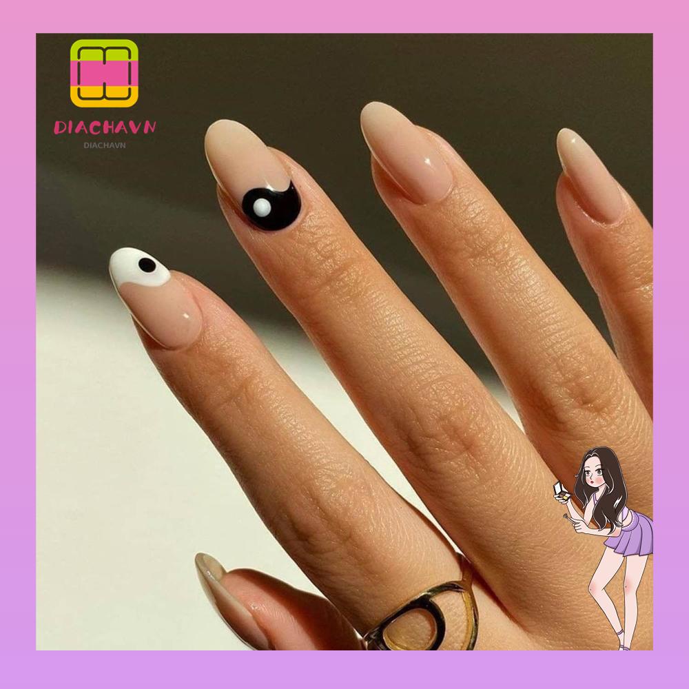 Hộp 24 Móng Tay Giả Che Phủ Toàn Diện Phong Cách Trung Hoa Cho Nữ