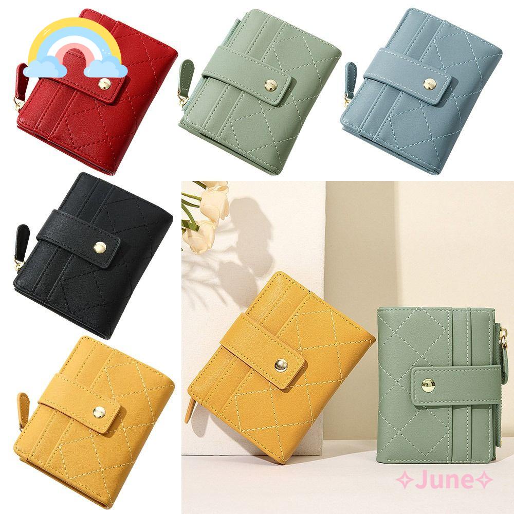 Ví Nhỏ Màu Trơn Có Khóa Kéo Dùng Đựng Nhiều Thẻ Tiện Dụng