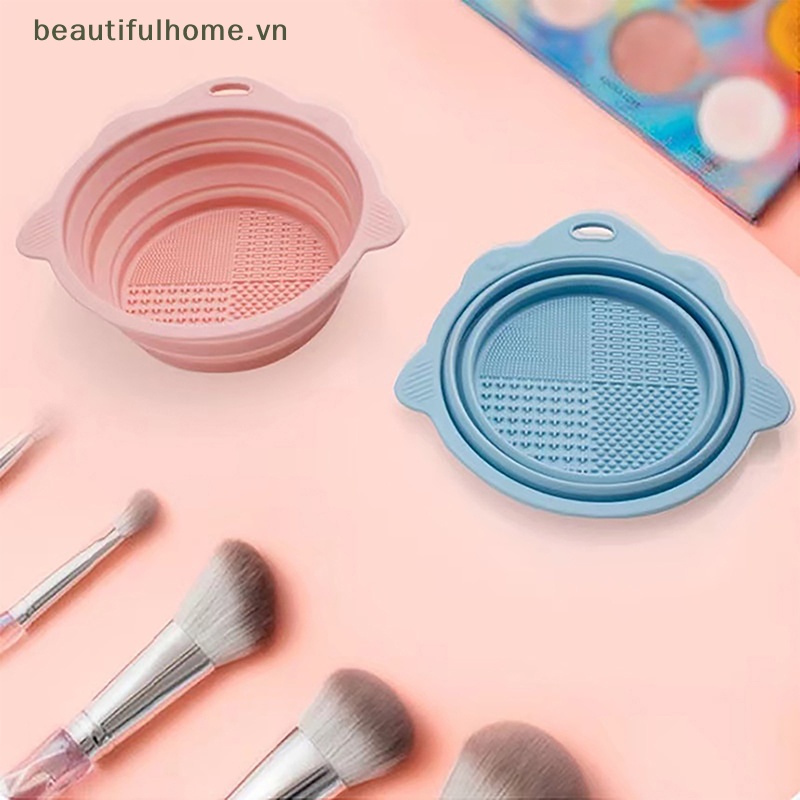Hộp Silicone Vệ Sinh Cọ Trang Điểm Có Thể Gấp Gọn Tiện Dụng