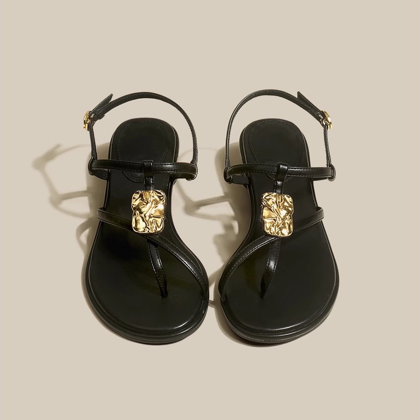 Duoya Tóc Thẳng ~ [Hàng Có Sẵn] Giày Sandal Đế Dày Quai Dây Buộc Hở Ngón Thời Trang Mùa Hè Cho Nữ Miễn Phí Vận Chuyển