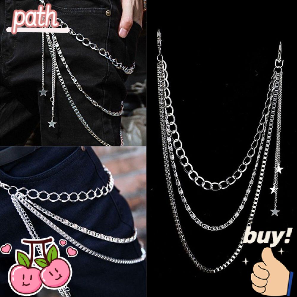 Móc Khóa Quần Jeans Tua Rua Đính Đinh Tán Phong Cách Gothic Punk