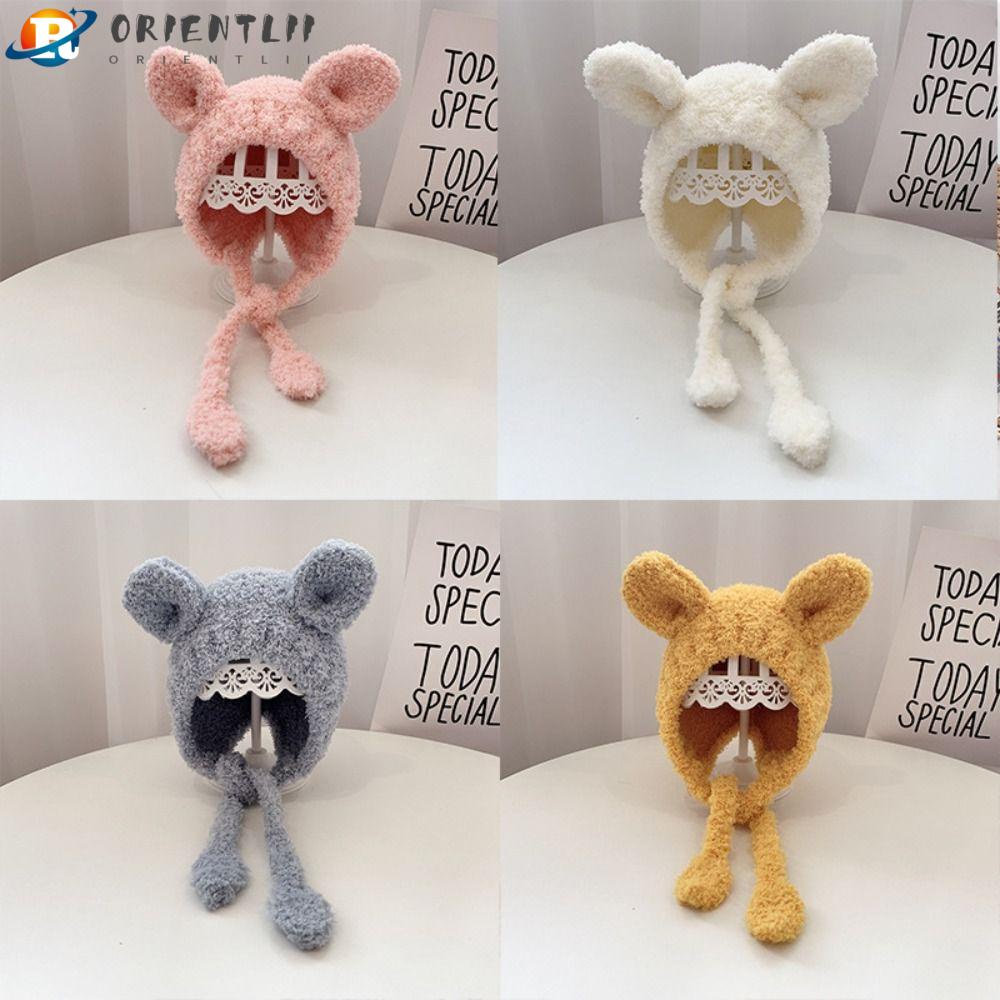 Mũ Tai Gấu Mềm Mại Bảo Vệ Tai Có Thể Điều Chỉnh Dành Cho Bé Vào Mùa Đông