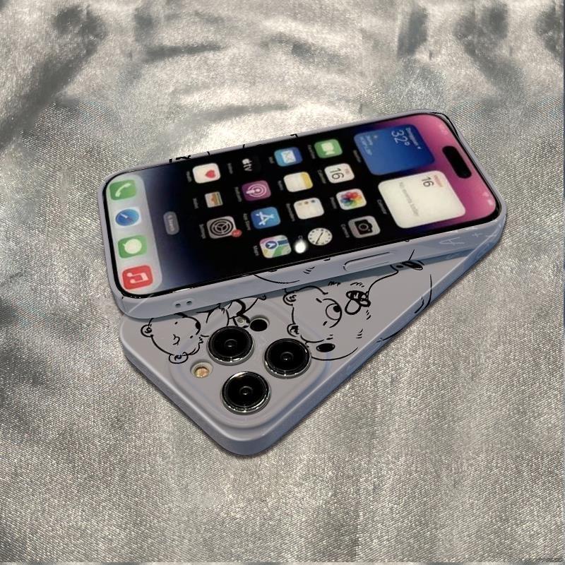 Ốp Điện Thoại Dẻo Họa Tiết Gấu / Ngỗng Phong Cách Graffiti Đơn Giản Chống Sốc Cho Iphone14Pro786In 11 plus 1213