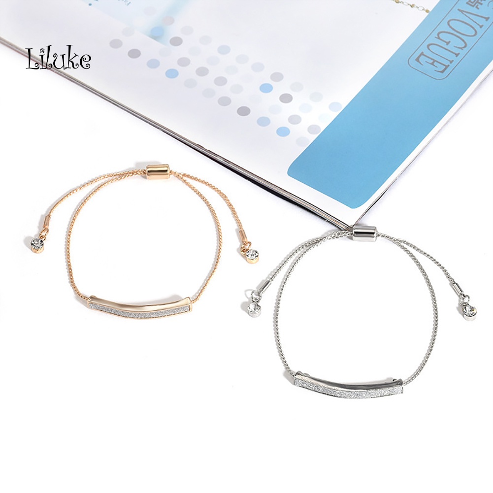 Vòng Tay Hợp Kim Hở Kiểu Dáng Đơn Giản Đính Đá Thời Trang Cho Nữ