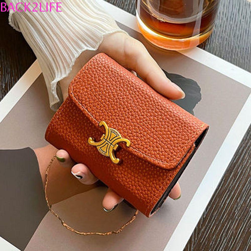 Ví Nhỏ Đựng Tiền Xu BACK2LIFE Đa Chức Năng In Họa Tiết Chữ Cổ Điển Thanh Lịch Cho Nữ