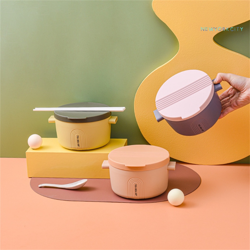 Cy-1000ml Tô Mì Ăn Liền Bằng BPA Không BPA Sức Chứa Lớn Có Tay Cầm Kích Thước Nhỏ Gọn Dành Cho Gia Đình