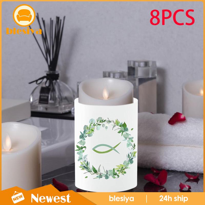 [Blesiya] Set 8 Vỏ Bọc Đèn Cầy Để Bàn Trang Trí Nội Thất