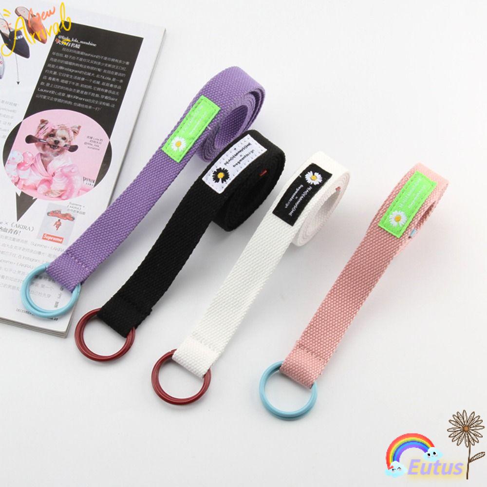 EUCA Thắt Lưng Vải Canvas Khóa Đôi Họa Tiết Hoa Cúc Thời Trang