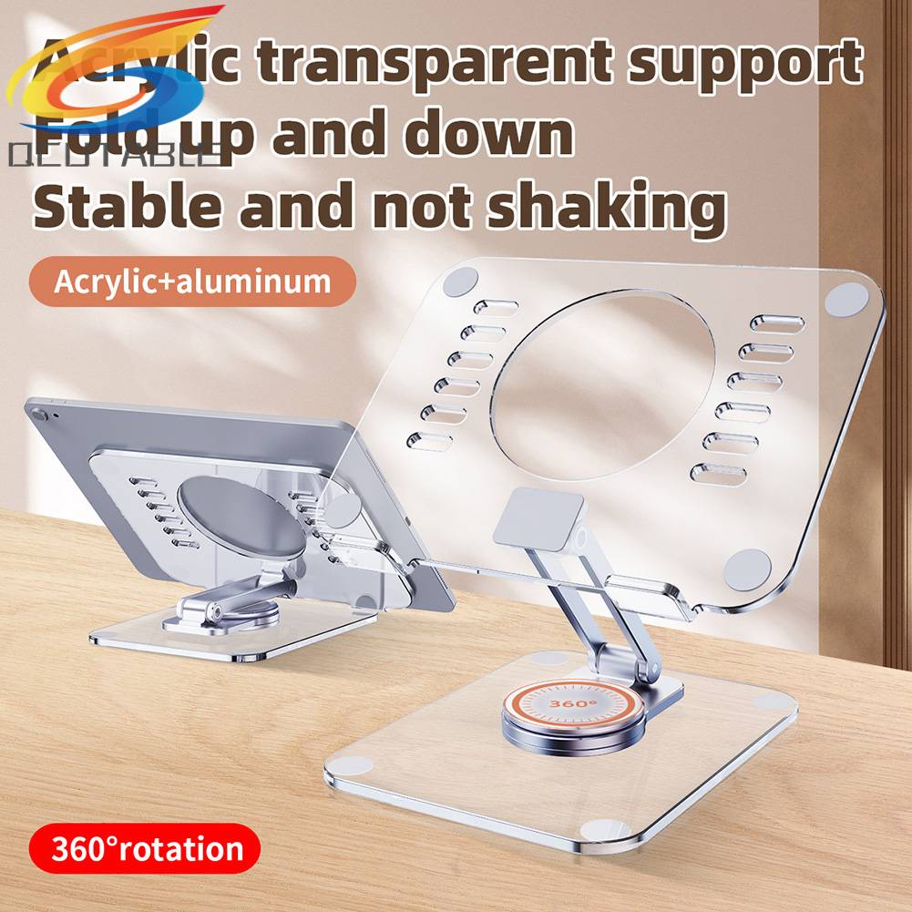 Giá Đỡ Máy Tính Bảng Trong Suốt Chống Trượt Có Thể Gấp Gọn Tiện Dụng Cho Gia Đ