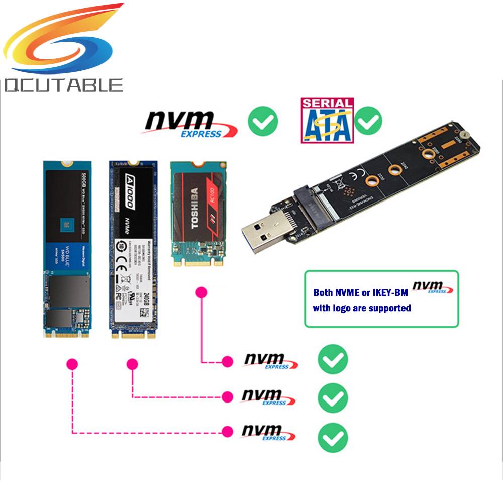 Thẻ Chuyển Đổi M.2 Sang USB NGFF M2 PCIe SATA Sang USB 3.1 Gen 2 Type A SSD