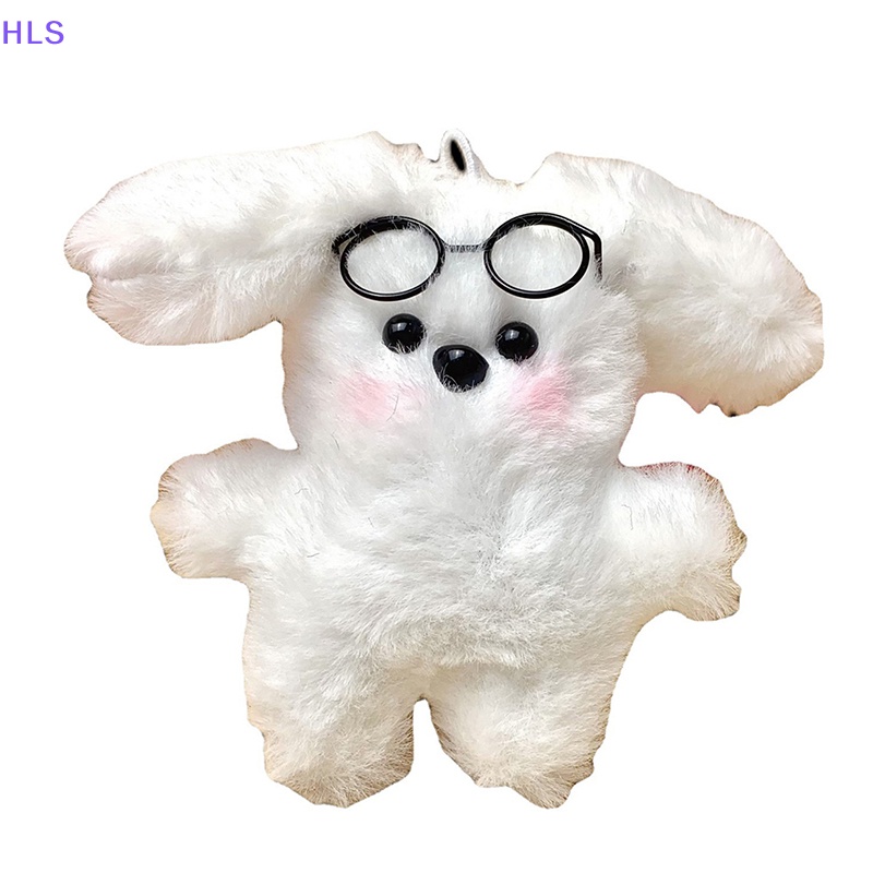 [HLS] Móc Khóa Thỏ Nhồi Bông Mềm Mại Đeo Kính Có Thể Tháo Rời Trang Trí Xe Hơi / Phòng Khách