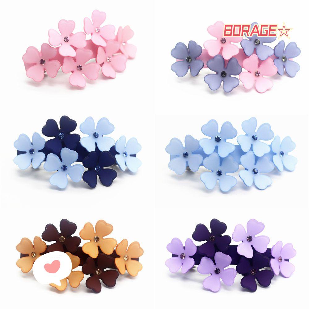 BORAG Kẹp Tóc Nhựa Hình Hoa Phong Cách Hàn Quốc Cho Nữ