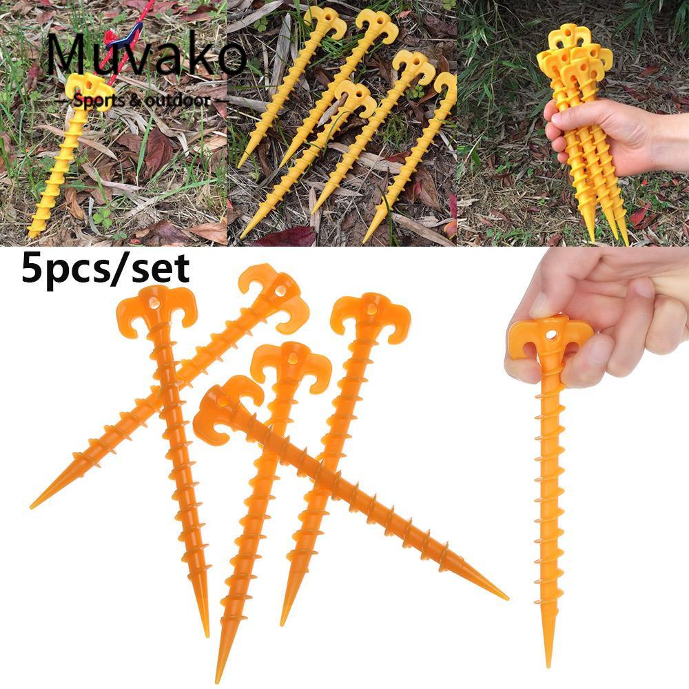 MUVAKO Bộ 5 Cọc Nhựa Gắn Lều Siêu Chắc