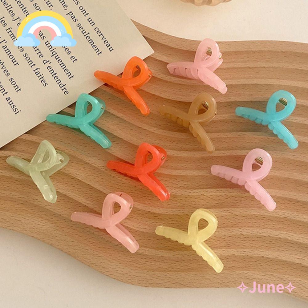 JUNE Set 10 Kẹp Tóc Mini Nhiều Màu Sắc Hình Cá Mập Độc Đáo Cho Nữ