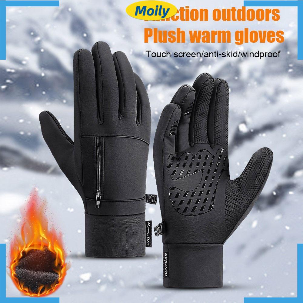 MOILYVN Găng Tay Lái Xe Giữ Nhiệt Chống Thấm Nước Có Thể Chạm Màn Hình Cảm Ứ