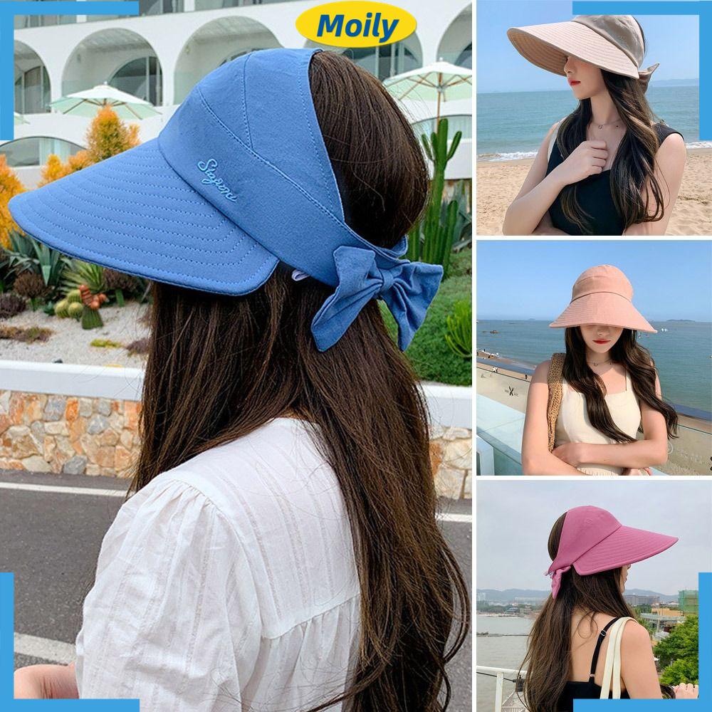 MOILYVN Mũ Tai Bèo Vành Rộng Hở Chóp Chống Nắng Thời Trang Cho Nữ