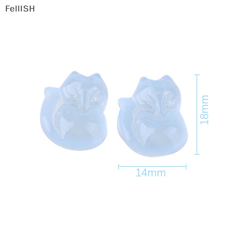 Set 10 Mặt Vòng cổ Thủy Tinh Hình Cáo Dễ Thương Sáng Tạo DIY 439br