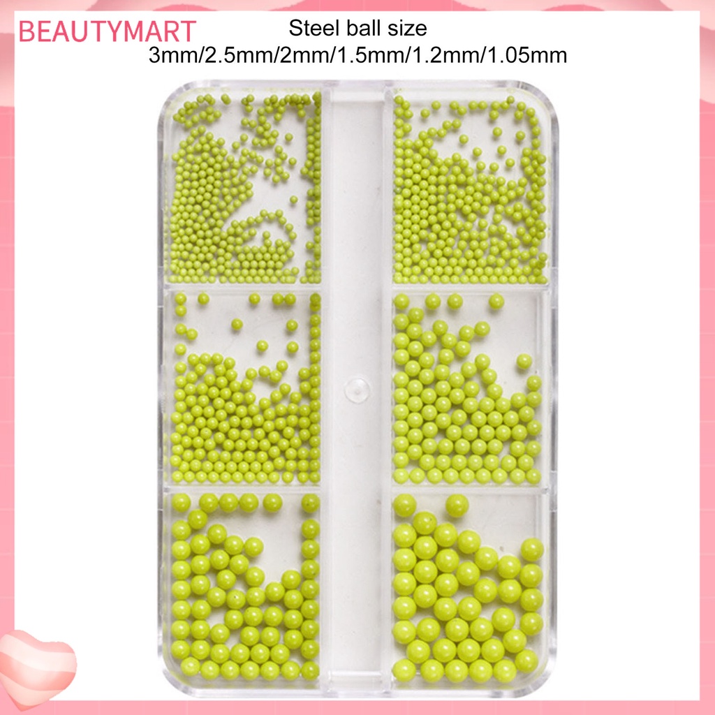Hộp Hạt 3D Màu Trơn Tự Trang Trí Móng Tay Nghệ Thuật