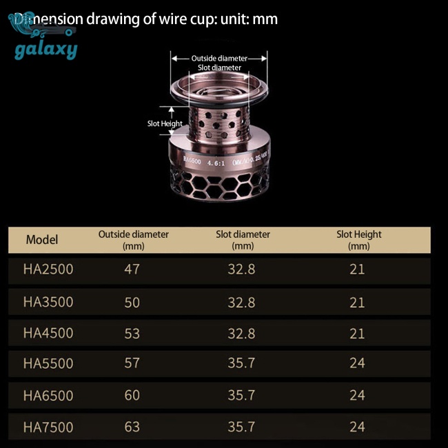 Galaxy Máy Câu Cá Ha2500-7500 4.6: 1 Tốc Độ Cao 10kg
