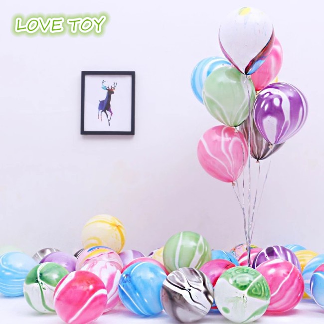 Set 10 Bong Bóng 10 Inch Họa Tiết Vân Đá Đẹp Mắt Dùng Để Trang Trí Tiệc