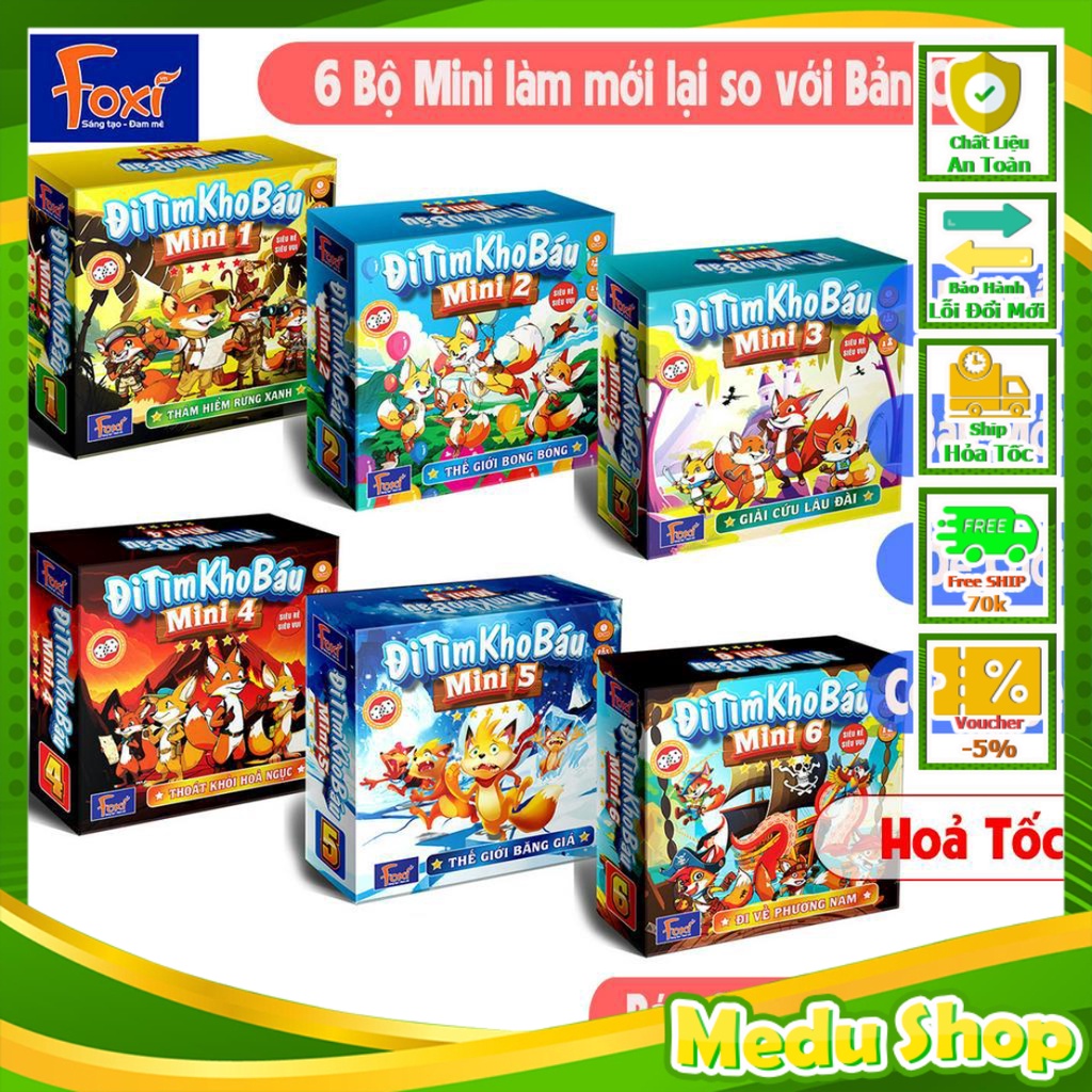 Board game-Đi tìm kho báu mini 1,2,3,4,5,6 Foxi-Đồ chơi trẻ em thông minh sáng tạo-phát triển IQ Shop Đồ Chơi MeduShop