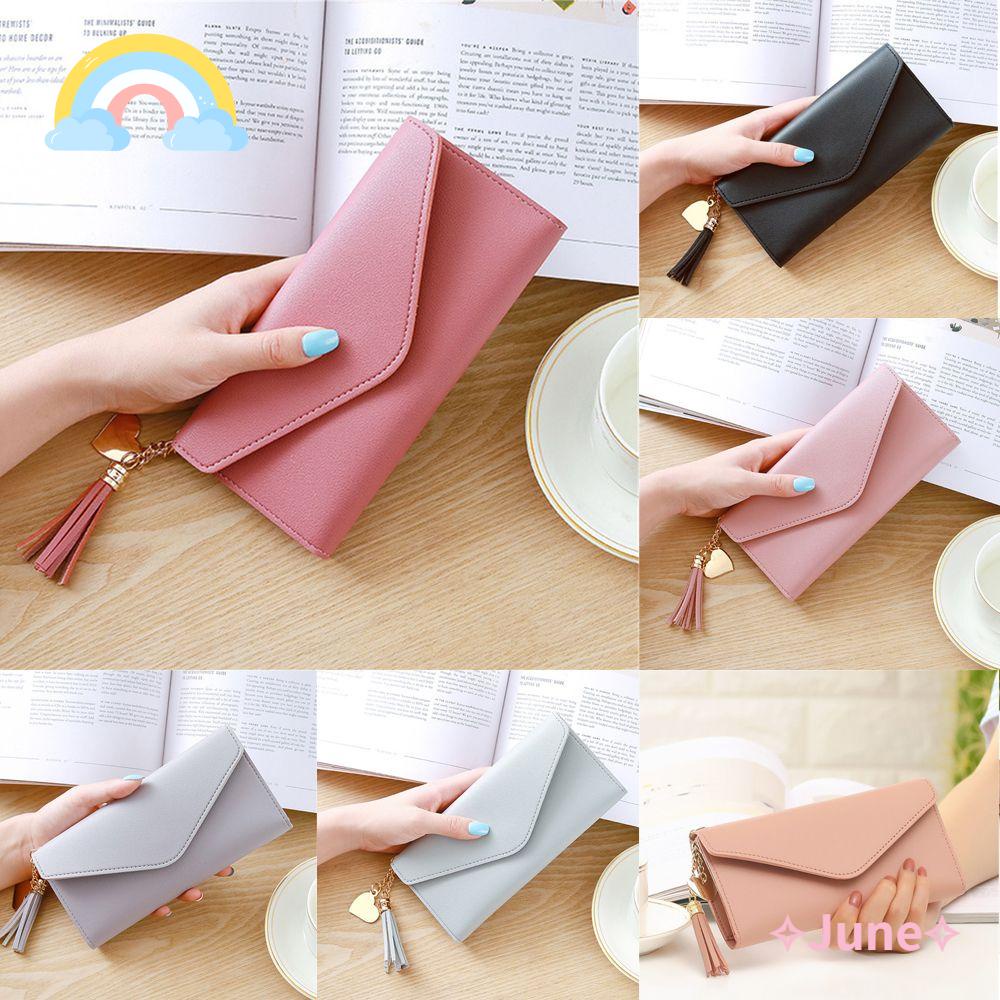 JUNE Ví Da Dài Chống Thấm Nước Đựng Điện Thoại Cho Nữ