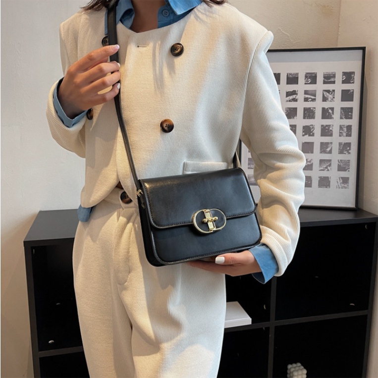 Túi đeo chéo đeo vai nữ thời trang basic da trơn 2 ngăn HOKOBI K66