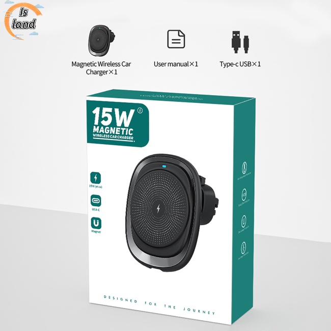 Giá Đỡ Điện Thoại Kiêm Sạc Nhanh Không Dây Từ Tính 15w Cổng Usb Type c Cho Xe Hơi