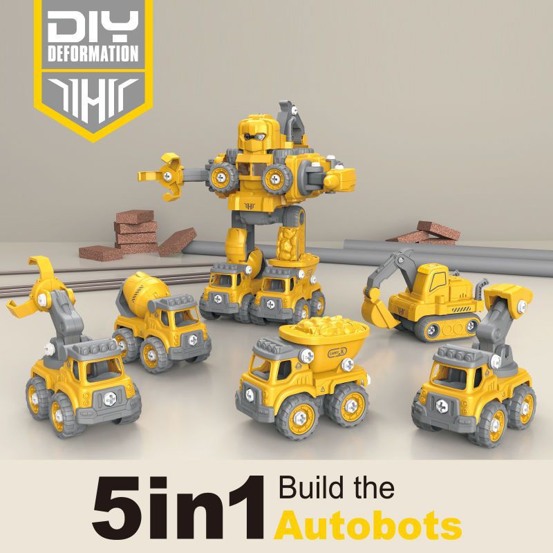 Đồ Chơi Ô Tô Cứu Hỏa Biến Hình Robot 5 Trong 1 Với 131 Chi Tiết Rèn Luyện Tính Kiên Nhẫn Cho Bé