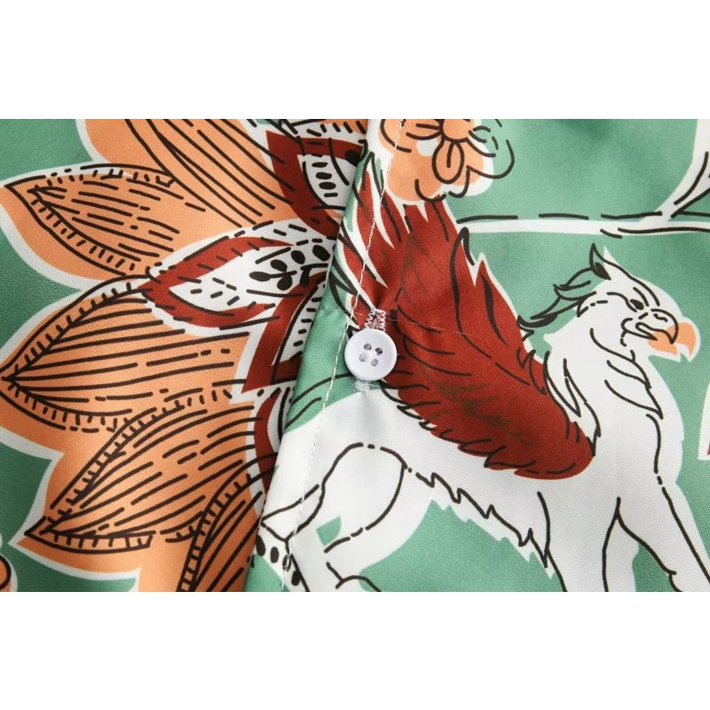 Áo Sơ Mi Tay Ngắn In Hoa Phong Cách Hawaii Hồng Kông Cổ Điển Thời Trang Đi Biển Cho Nam Và Nữ