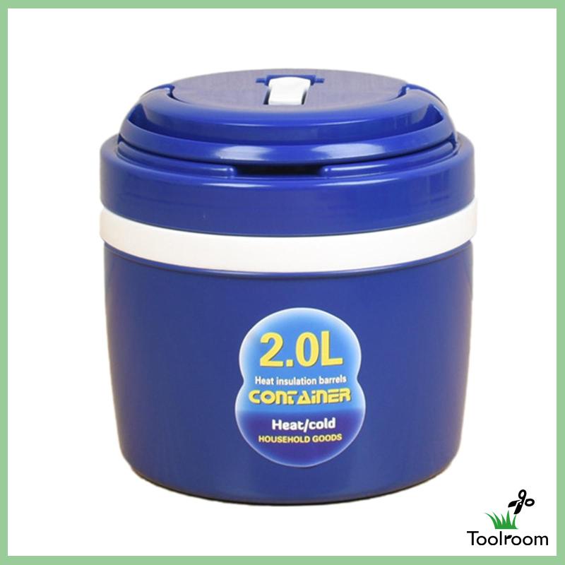 [Toolroom] Xô Đựng Đồ Uống 2L Màu Xanh Dương Cách Nhiệt Chống Rò Rỉ Dùng Khi Đi Du Lịch Mùa