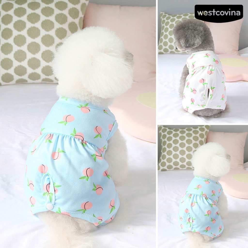 [COD]♞Bộ Áo Liền Quần Co Giãn Thoáng Khí Bốn Ống Chân Cổ Tròn Cài Nút Họa Tiết Quả Đào Chống Nhiễm Trùng Thoáng Khí Dành Cho