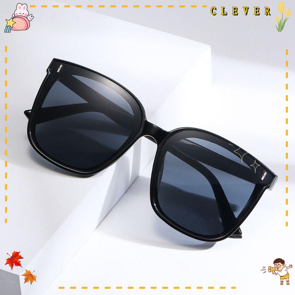 Kính Râm Đen Tròng To Chống Tia UV400 Bảo Vệ Mắt Kiểu Vintage Đường Phố Cho Nam Và Nữ