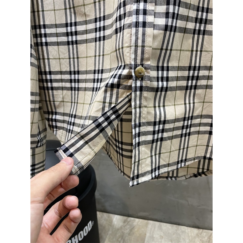 Áo Sơ Mi Tay Dài Hai Lớp B8B8R-Double logo Kẻ Sọc Caro Phù Hợp Với Cả Nam Và Nữ