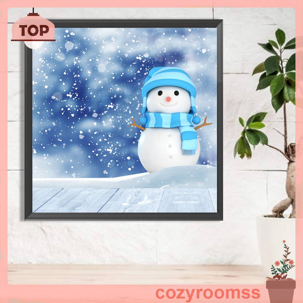 Tranh Đính Đá Kim Cương Toàn Bộ 5D DIY Hình Người Tuyết