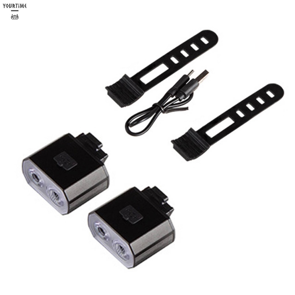 Set 2 Đèn Led Gắn Đuôi Xe Đạp Có Thể Sạc Lại Bằng Cổng USB
