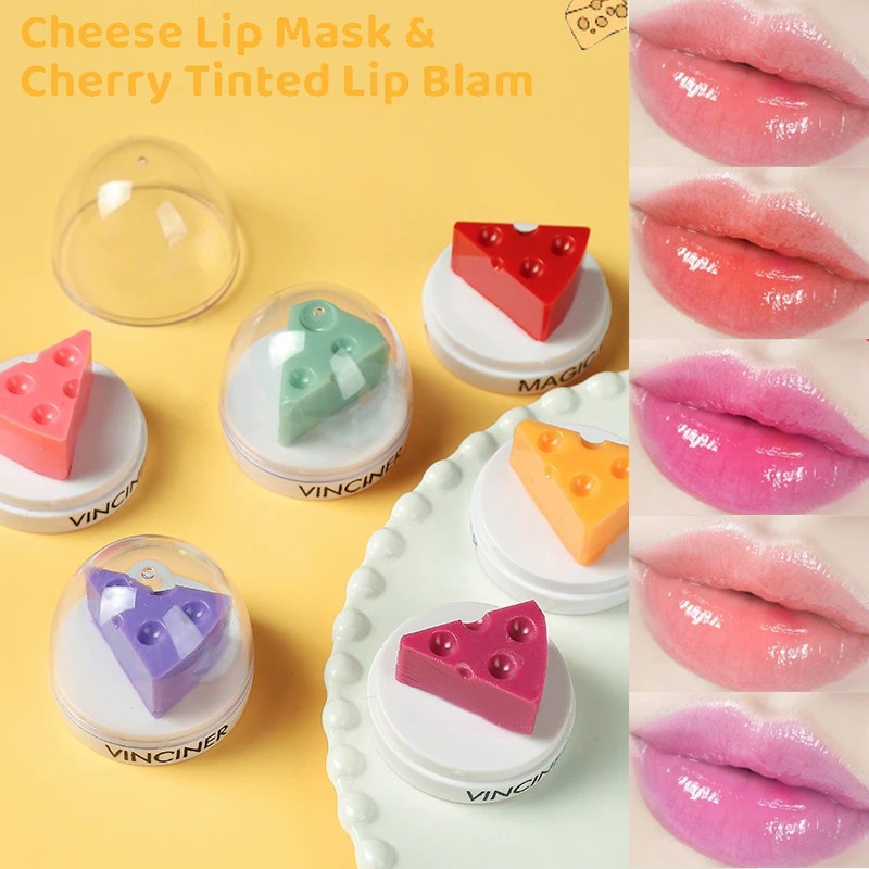 Son Dưỡng Môi Dạng Thạch Trong Suốt Hình Phô Mai Dễ Thương Sáng Tạo Đổi Màu Theo Nhiệt Độ
