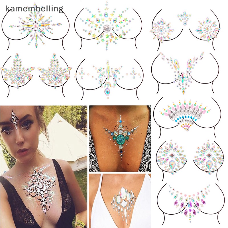 Kamembelling Hình Xăm Dán Đính Đá Lấp Lánh Trang Trí Nghệ Thuật Cơ Thể
