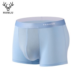 Quần lót boxer HANLU lưng vừa bằng lụa lạnh kháng khuẩn thoáng khí chất lượng cao cho nam